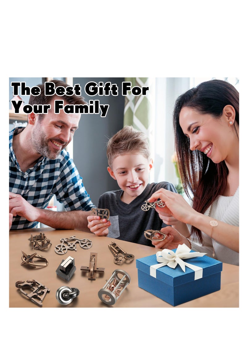 9 Pcs Metal Puzzles, Steel Brain Teaser Puzzles, for Adults 3D Metal Puzzle for Adults Unlock Interlocking Puzzle, Adult Mind Puzzle Game,s IQ Education Puzzle Toys Smart Toy (Exquisite Style) - Image 5